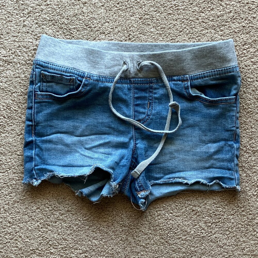 Justice Knit Waist Denim Shorts Size 8